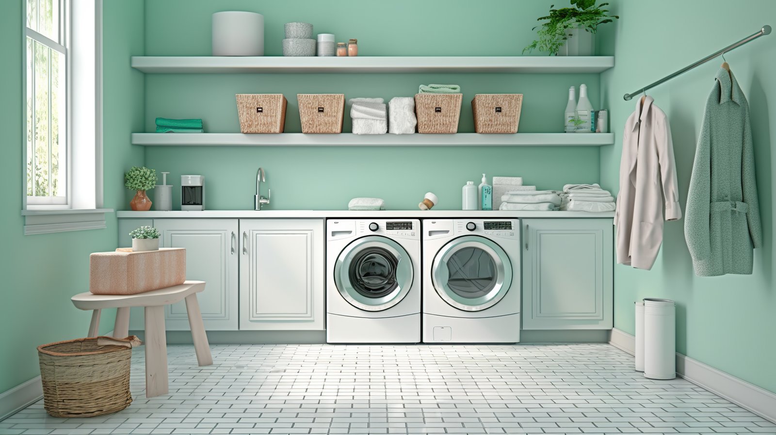 laundry room with mudroom, Generative AI, Generative, AI